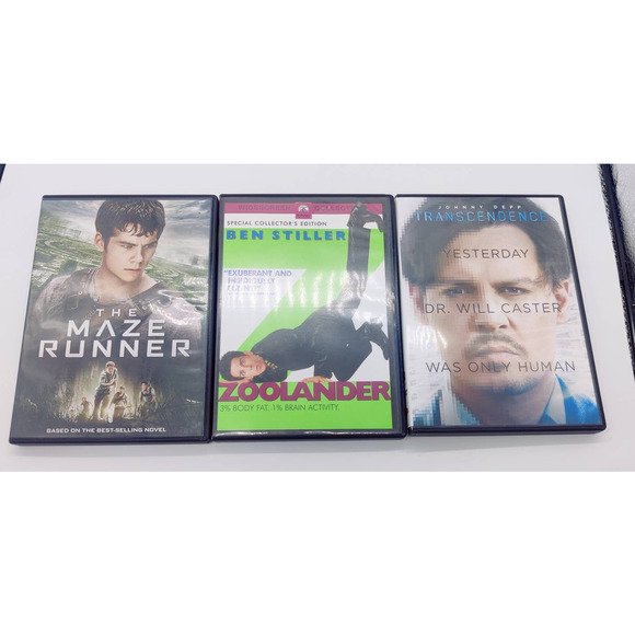 Movie Lot The Maze Runner ZooLander Transcendence Ben Stiller Johnny Depp 3 DVDs - Picture 9 of 9